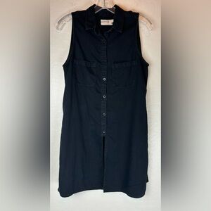 Pistola Tunic Top Sleeveless Button Front Black goth Punk Festival Size M 0305‎